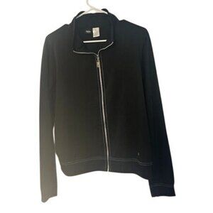 Vintage Mossimo Athletic Runners Yoga Jacket Size XL Black Zip Up Lightweight